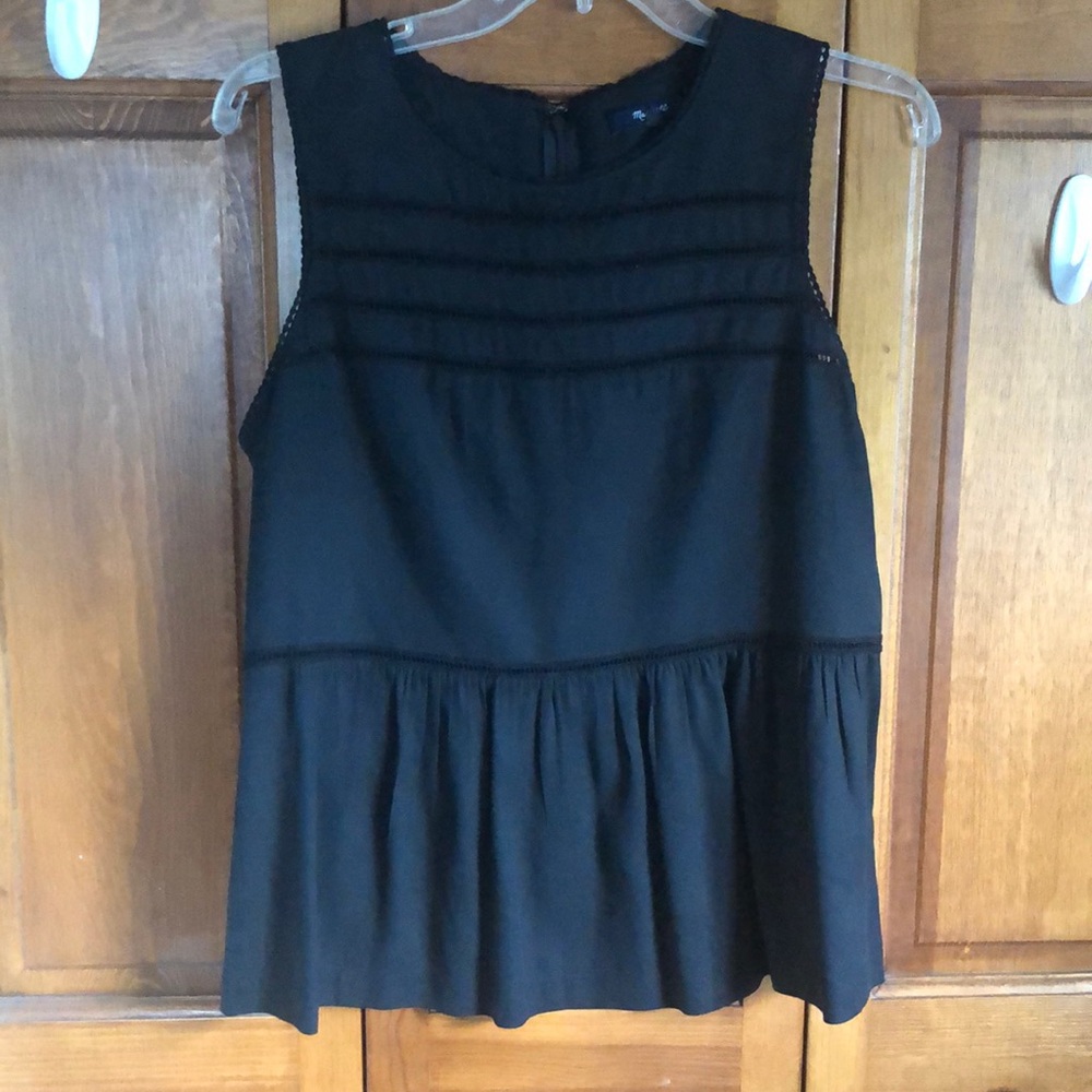 100% Silk Black Madewell Top